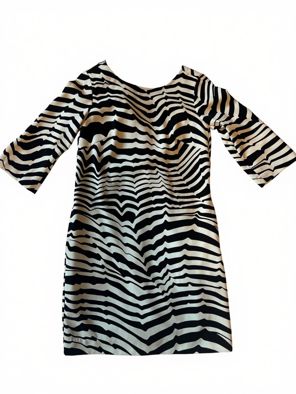 Trina Turk Black and White Zebra-Stripe Dress